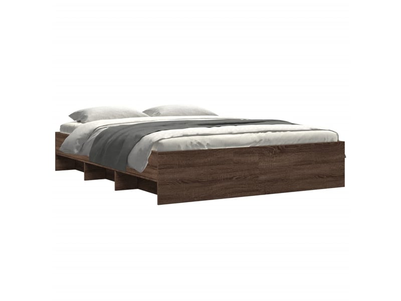  Lit double- lit adulte -  cadre de lit sans matelas chêne marron 150x200 cm  - Conforama B