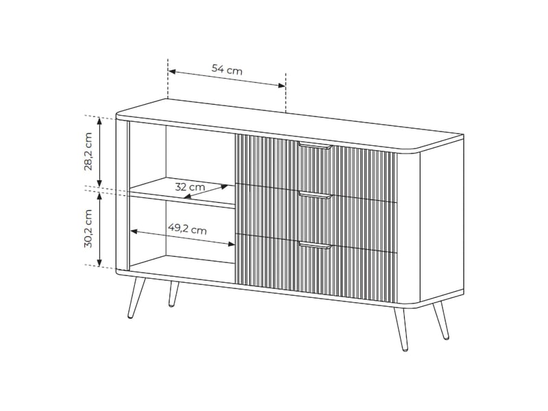  Buffet halilomo, meuble 3 tiroirs, 138x38x81h cm noir Halilomo - Conforama E