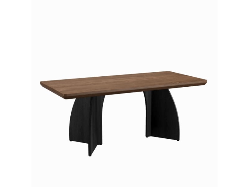  Table à manger 160×80 cm — 4–6 pers, plateau en noyer massif 4 cm, résistant à l'eau et rayures, salon &amp; salle à manger  - Conforama A