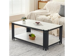 Table basse rectangulaire coloris bicolore LPOSPI - 63.5 cmx114 cm