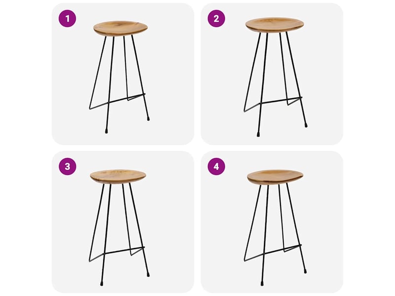  Lot de 2 tabouret de bar, chaise de bar bois de teck massif shl43669  - Conforama D