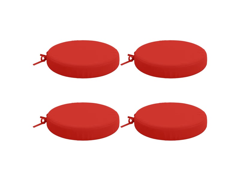  Lot de 4 coussins de siège, coussins d'assise soest 100 % polyester rouge cf60501  - Conforama A