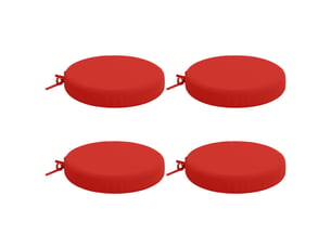 Lot de 4 coussins de siège, coussins d'assise soest 100 % polyester rouge cf60501