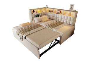 Lit gigogne 90x200 cm coloris beige