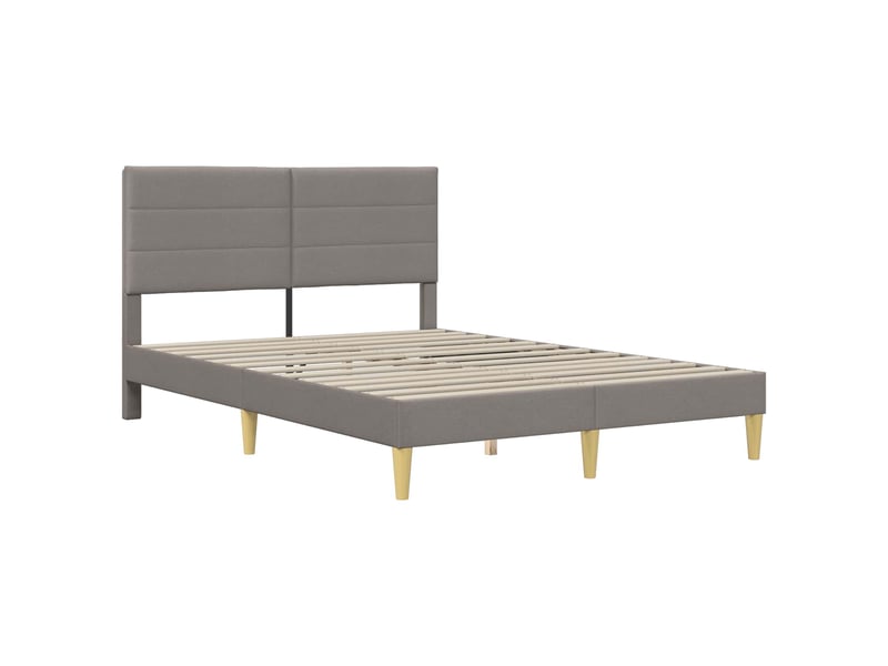  Lit double- lit adulte -  cadre de lit avec tête de lit taupe 140 x 200 cm tissu  - Conforama B