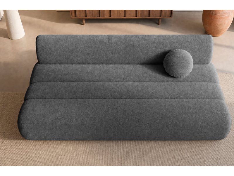  Bordilla - canapé droit convertible tissu chenille 3 places gris foncé  - Conforama E