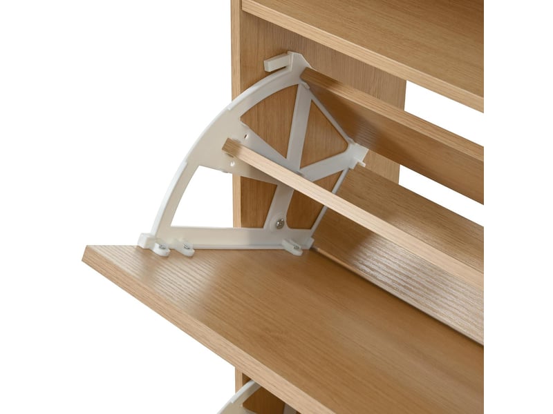  Meuble à chaussures avec abattants et placard mdf naturel et métal 110x24x100 cm - pangivo  - Conforama D
