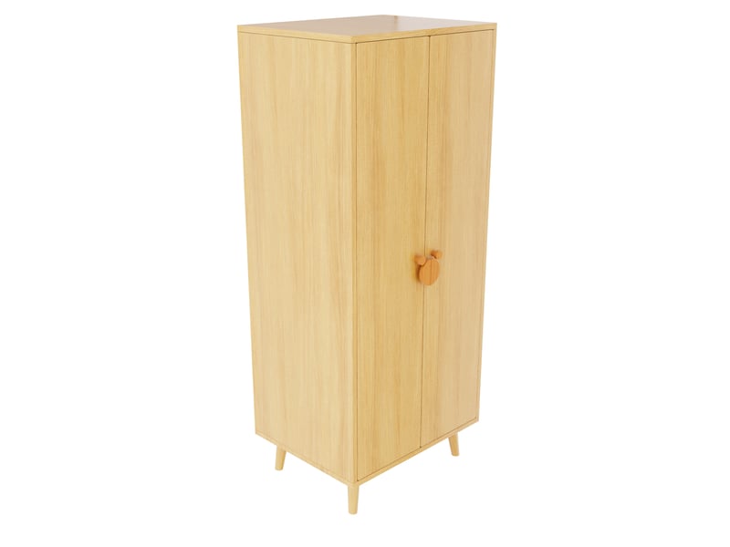 Armoire,140x55x170 cm,2 portes avec penderie,mdf,finition bois naturel - Conforama D