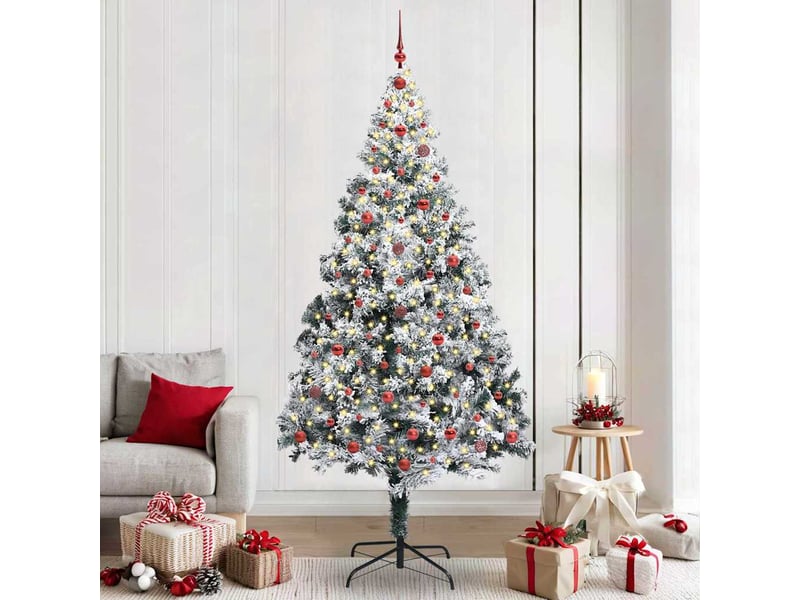  Sapin de noël - arbre de noël artificiel blanc 240 cm pvc, acier et plastique  - Conforama B
