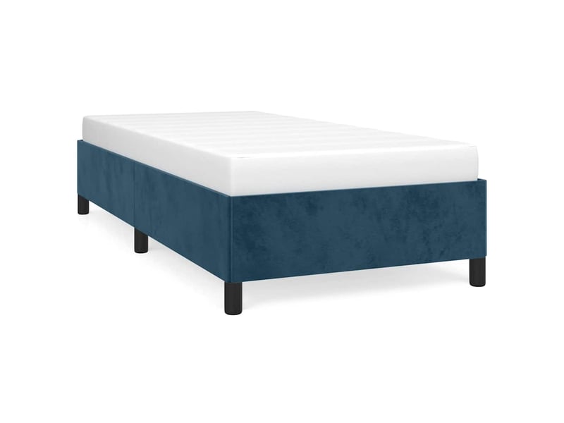  Lit simple- lit adulte -  cadre de lit sans matelas bleu foncé 100x200 cm velours  - Conforama A