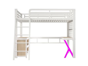 Lit mezzanine 90x200 cm <strong></strong>  <strong></strong> coloris blanc