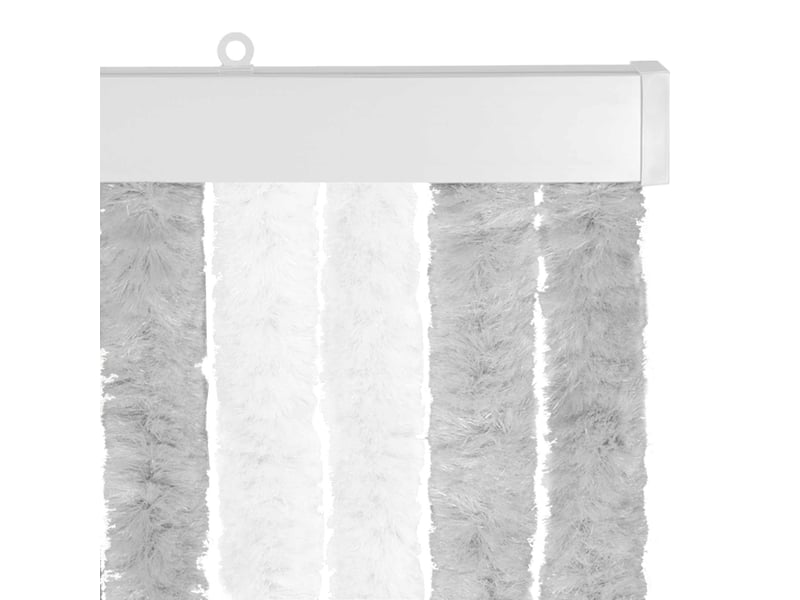  Rideau anti-insectes, moustiquaire en chenille gris clair et blanc cf43438  - Conforama D