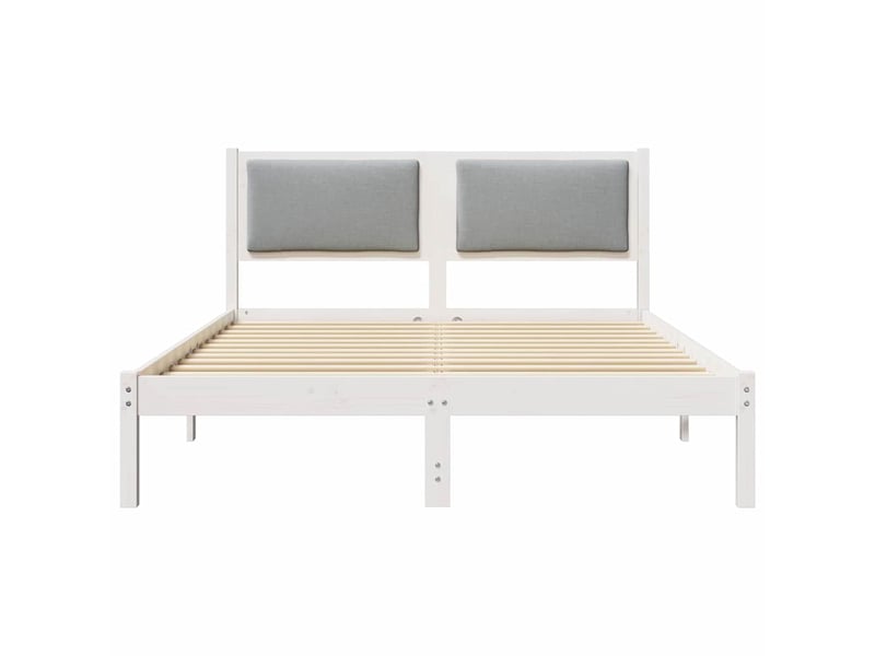 Lit double- lit adulte - cadre de lit gris clair 135 x 190 cm pin massif - Conforama D