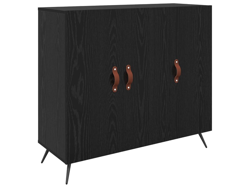  Buffet - bahut - meuble de rangement chêne noir 89,5 x 34 x 80 cm bois d'ingénierie  - Conforama A