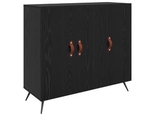 Buffet - bahut - meuble de rangement chêne noir 89,5 x 34 x 80 cm bois d'ingénierie