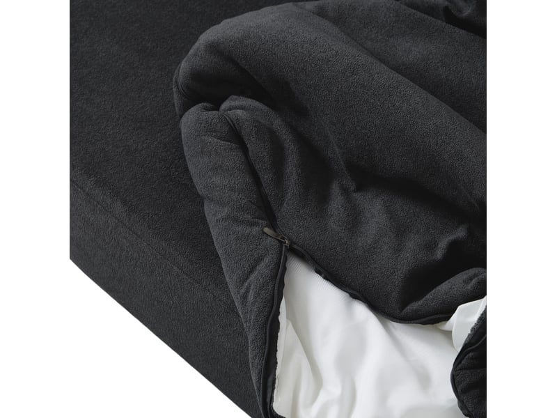  Canapé lit pliant 200x130x60 cm noir en flanelle, 2 places, mousse à mémoire de forme, convertible 2 en 1  - Conforama E