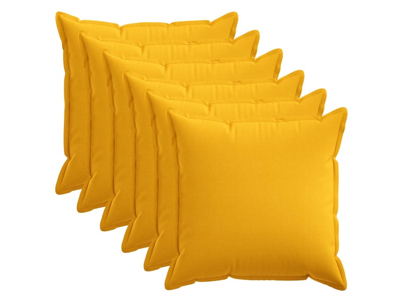  Lot de 6 housses de coussin houten jaune clair 80 x 80 cm cf49843  - Conforama B