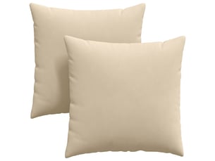 Lot de 2 coussins de canapé, coussins décoratifs tissu crème 60 x 60 cm cf58820