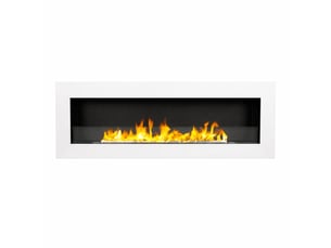 Livorno 120 - cheminée à bioéthanol murale ou encastrable 120 x 40 x 15 cm avec brûleur de 1,25 l en acier blanc