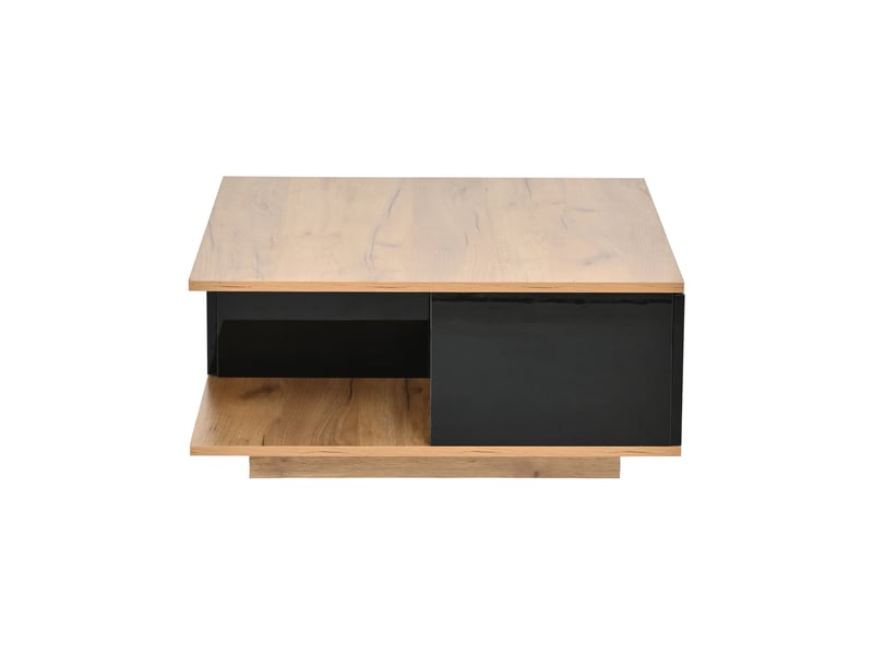  Table basse carrée moderne en bois - bicolore naturel et noir - 70 x 70 x 31,5 cm  - Conforama A