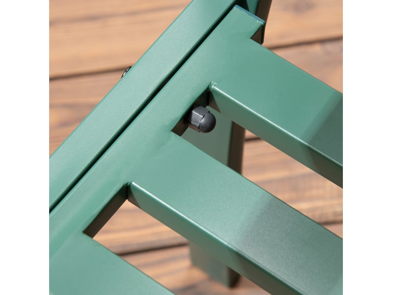  Banc de jardin 2 places 127x63x83 cm – vert foncé – acier thermolaqué résistant aux intempéries  - Conforama E