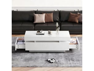 Table basse coloris blanc <strong>ZERBACO</strong> <strong></strong>