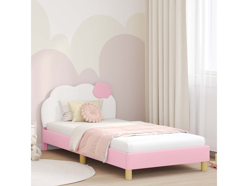  Cadre de lit pour enfants - lit jeune avec tête de lit rose 80 x 200 cm pu  - Conforama B