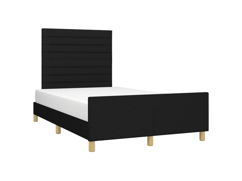  Lit double- lit adulte -  cadre de lit sans matelas noir 120x190 cm tissu  - Conforama C