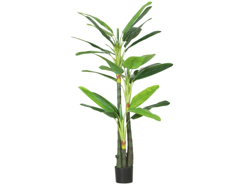  Bananier artificiel, plante factice à 18 feuilles, 180 cm, vert  - Conforama B