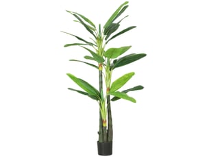 Bananier artificiel, plante factice à 18 feuilles, 180 cm, vert