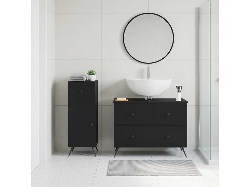  Ensemble de 2 meubles de salle de bain breda noir cf63100  - Conforama B