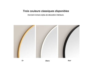 Miroir de salle de bain ovale 50x70 cm mural – cadre métal noir moderne