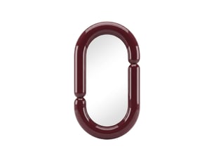 Miroir ovale à fixer coloris rouge <strong></strong>  <strong></strong> - 70 cm x 40 cm