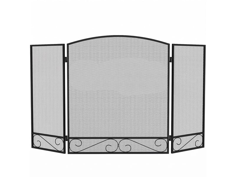  Pare feu cheminée pliable 3 panneaux métal 123 x 70 cm noir  - Conforama A
