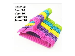 Lot de 50 cintre enfants plastiqu,pour enfants durables stockage cintres pour enfants bébés en plastique de stockage cintres pour la longueur de 27cm