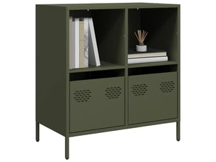 Buffet - bahut - meuble de rangement vert olive 68x39x73,5 cm acier laminé à froid
