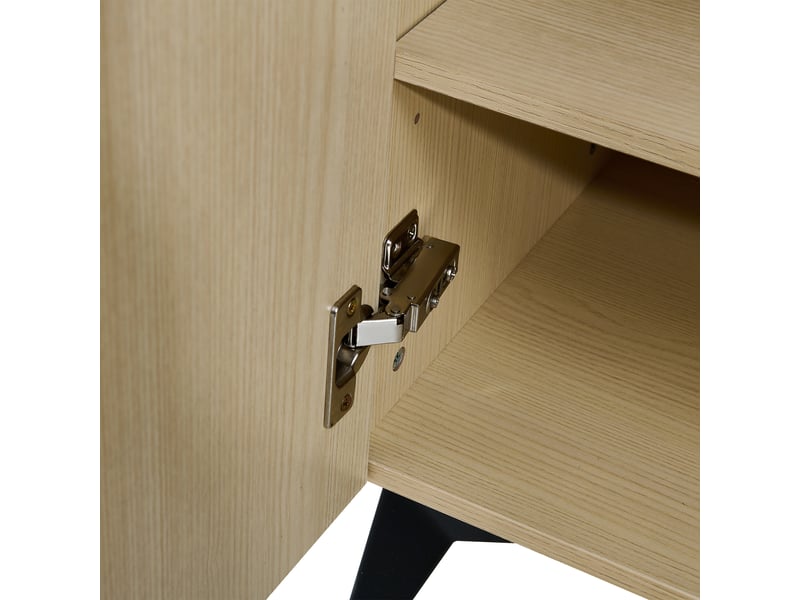  Meuble à chaussures 75x35x90 cm, capacité de rangement optimisée avec 2 portes et 1 tiroir, idéal pour couloir ou salon, design contemporain  - Conforama E
