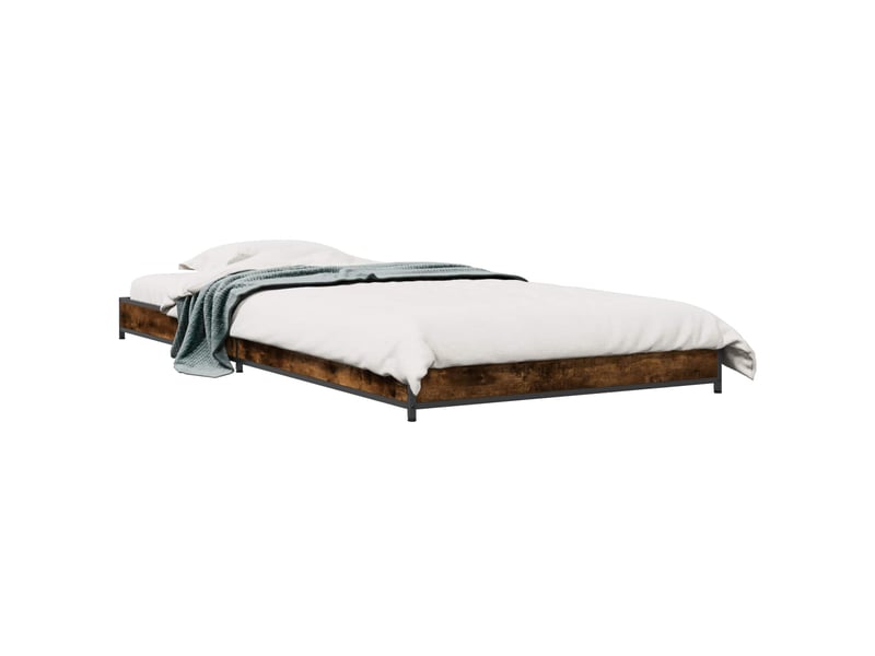  Lit simple- lit adulte -  cadre de lit chêne fumé 80 x 200 cm bois d'ingénierie  - Conforama A