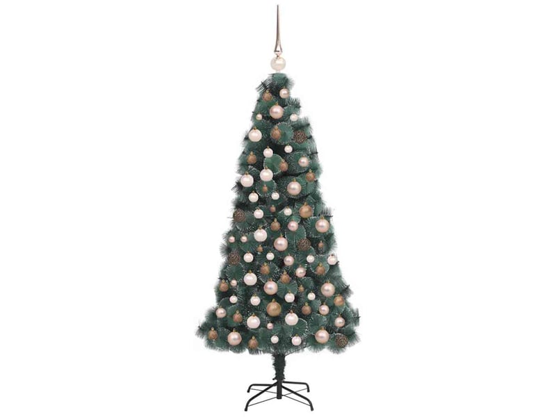  Sapin de noël - arbre de noël artificiel pré-éclairé avec ensemble de boules  - Conforama E