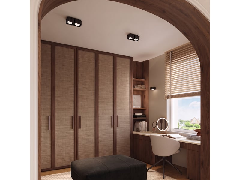  Plafonnier ovio 2 noir gx53 aluminium moderne 8x24.5x12cm SL.3341 - Conforama C