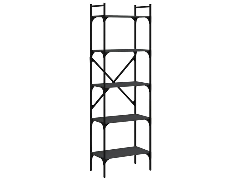  Bibliothèque à 5 niveaux, armoire à livres noir 56x31,5x174 cm bois d'ingénierie  - Conforama A
