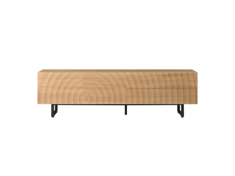  Meuble tv bas moderne - design unique et texture 3d, 180 x 38 x 51,5 cm  - Conforama A