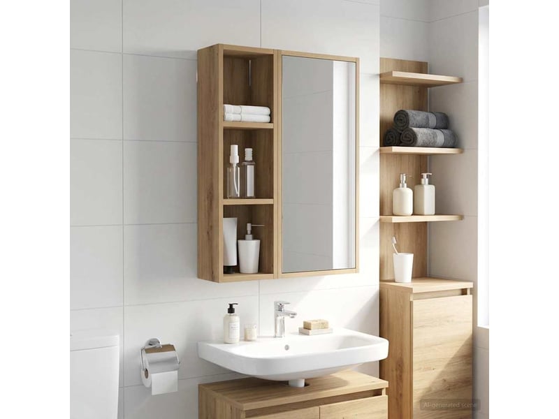 Armoire murale de salle de bain - meuble de salle de bain chêne artisan 20 x 14 x 70 cm - Conforama E
