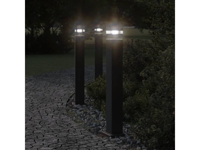  Lampadaire d'extérieur 80 cm aluminium noir 02_0042513  - Conforama B