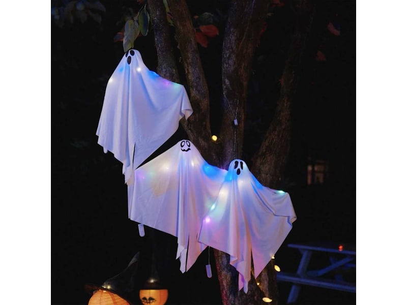  Fantôme suspendu halloween 3 pc blanc 52 x 62 cm polyester cf61923  - Conforama B