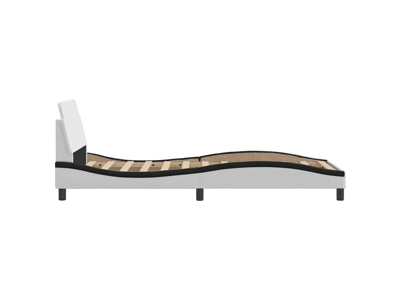 Lit simple- lit adulte - cadre de lit dover blanc et noir 90x190 cm similicuir - Conforama D