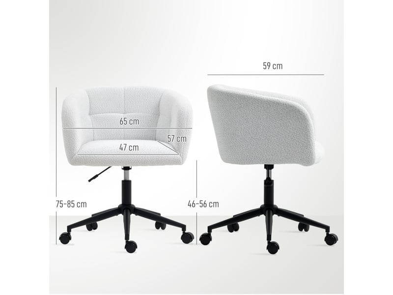  Chaise de bureau alren fauteuil pivotant rembourré crème noir  - Conforama C