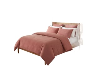 Parure de lit 240x260 cm gaze de coton - coton 57 fils terracotta