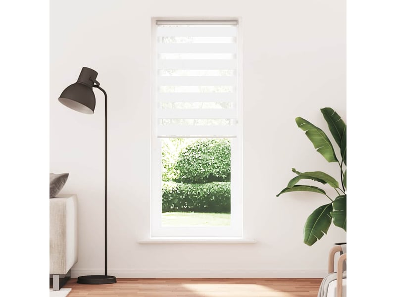  Store zèbre, store de fenêtre blanc 85x200 cm largeur du tissu 80,9 cm polyester cf48428  - Conforama A