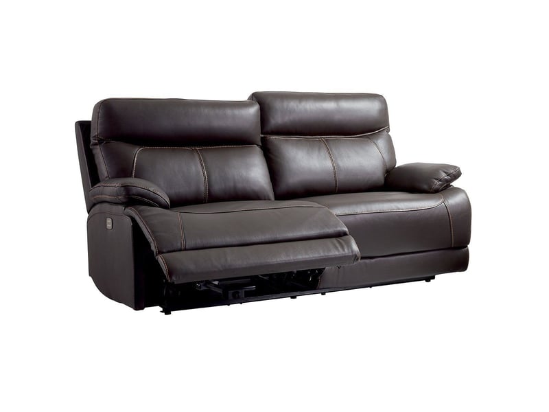  Canapé 3 places relax électrique cuir marron foncé - balios BALIOS - Conforama C
